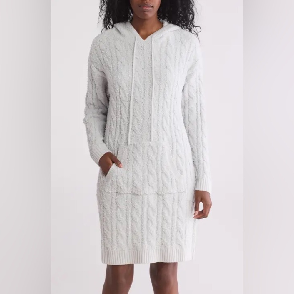 New Kikit Super Soft Grey Plush Hoodie Dress Size L/XL